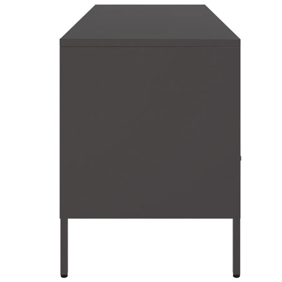 Meuble TV noir 100,5x39x50,5 cm acier - 7