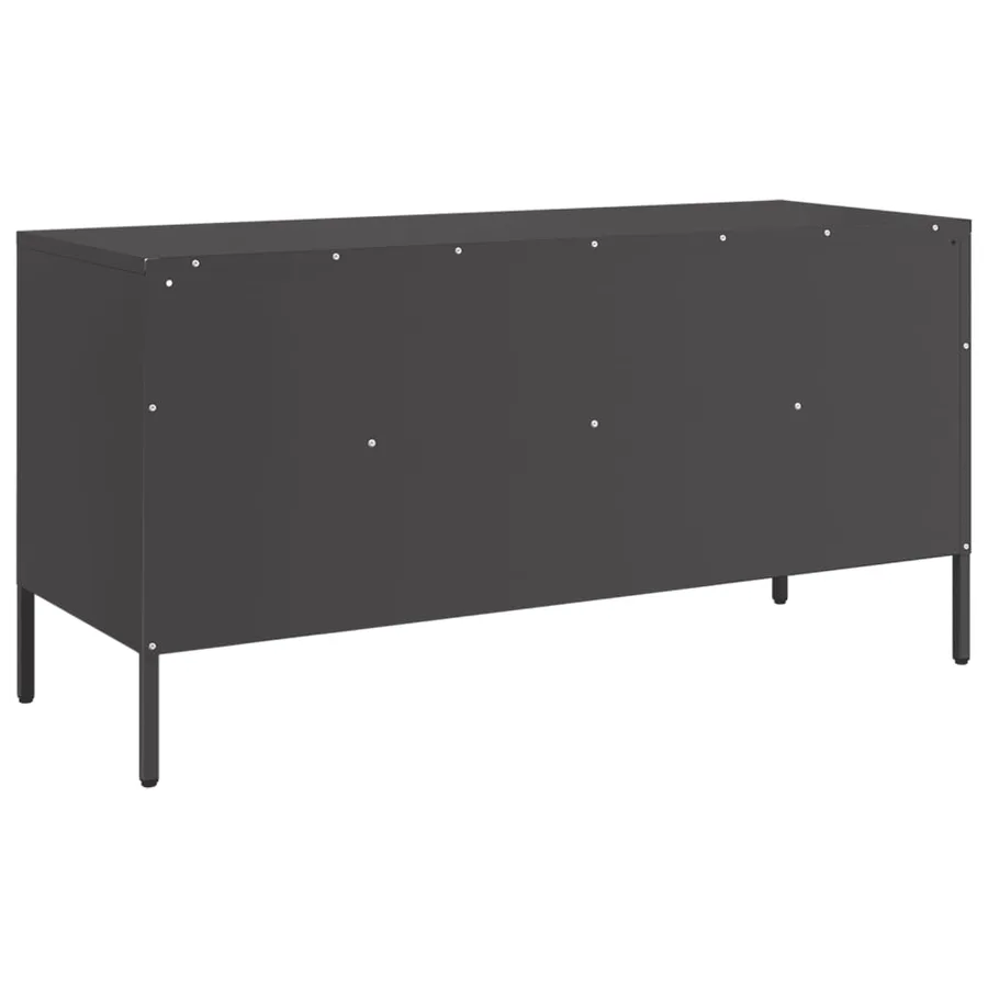 Meuble TV noir 100,5x39x50,5 cm acier - 8
