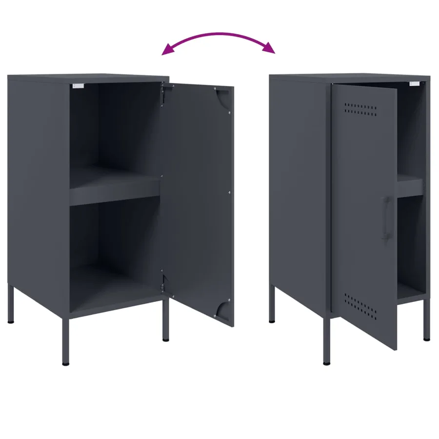 Buffets 2 pcs anthracite 36x39x79 cm acier - 11