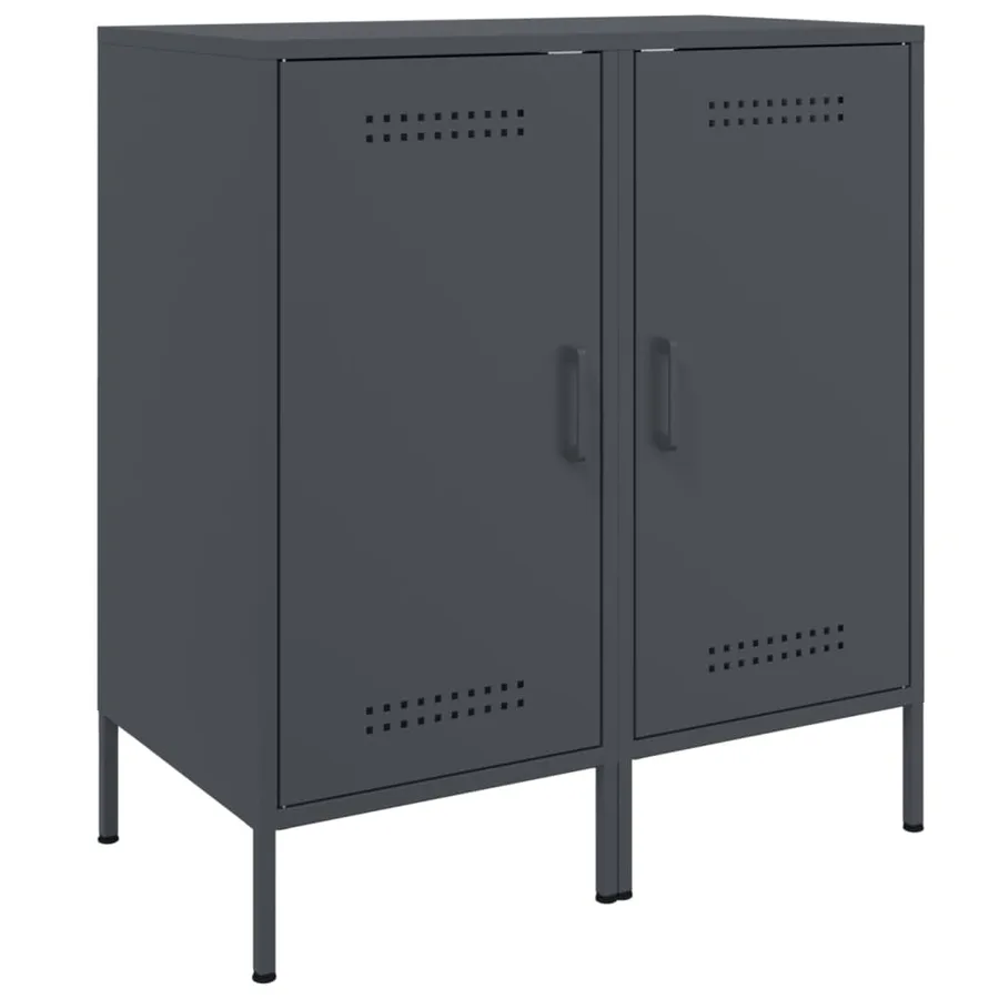 Buffets 2 pcs anthracite 36x39x79 cm acier - 2