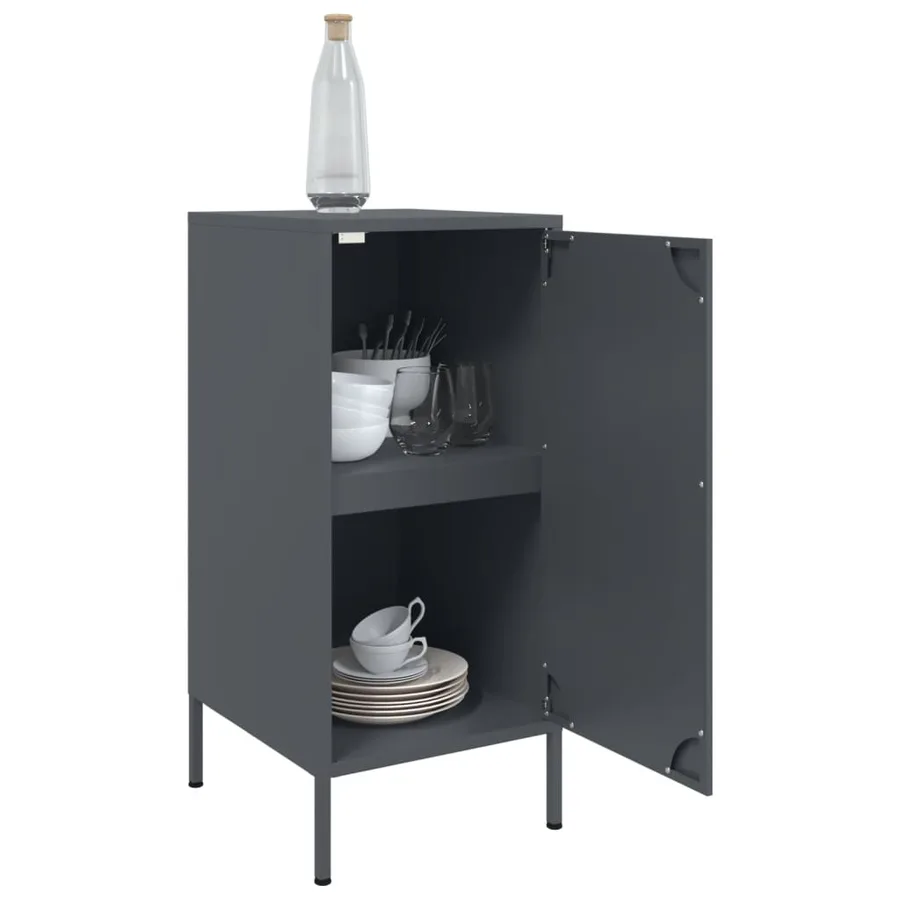 Buffets 2 pcs anthracite 36x39x79 cm acier - 5