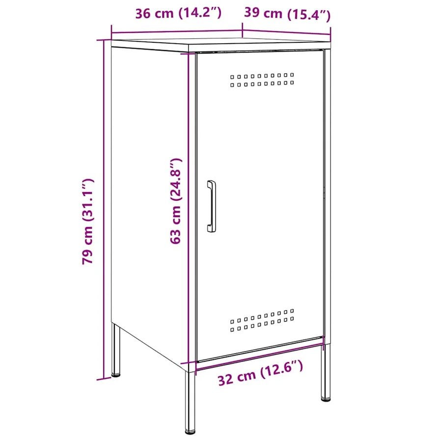 Buffets 2 pcs rose 36x39x79 cm acier - 16