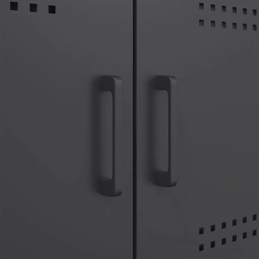 Meubles TV 2 pcs noir 68x39x50,5 cm acier - 12