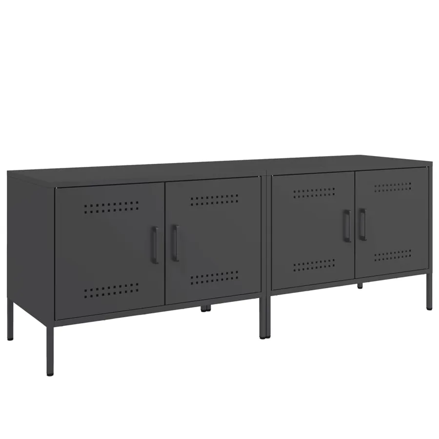 Meubles TV 2 pcs noir 68x39x50,5 cm acier - 2