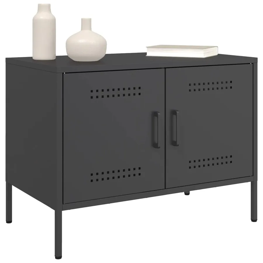 Meubles TV 2 pcs noir 68x39x50,5 cm acier - 4