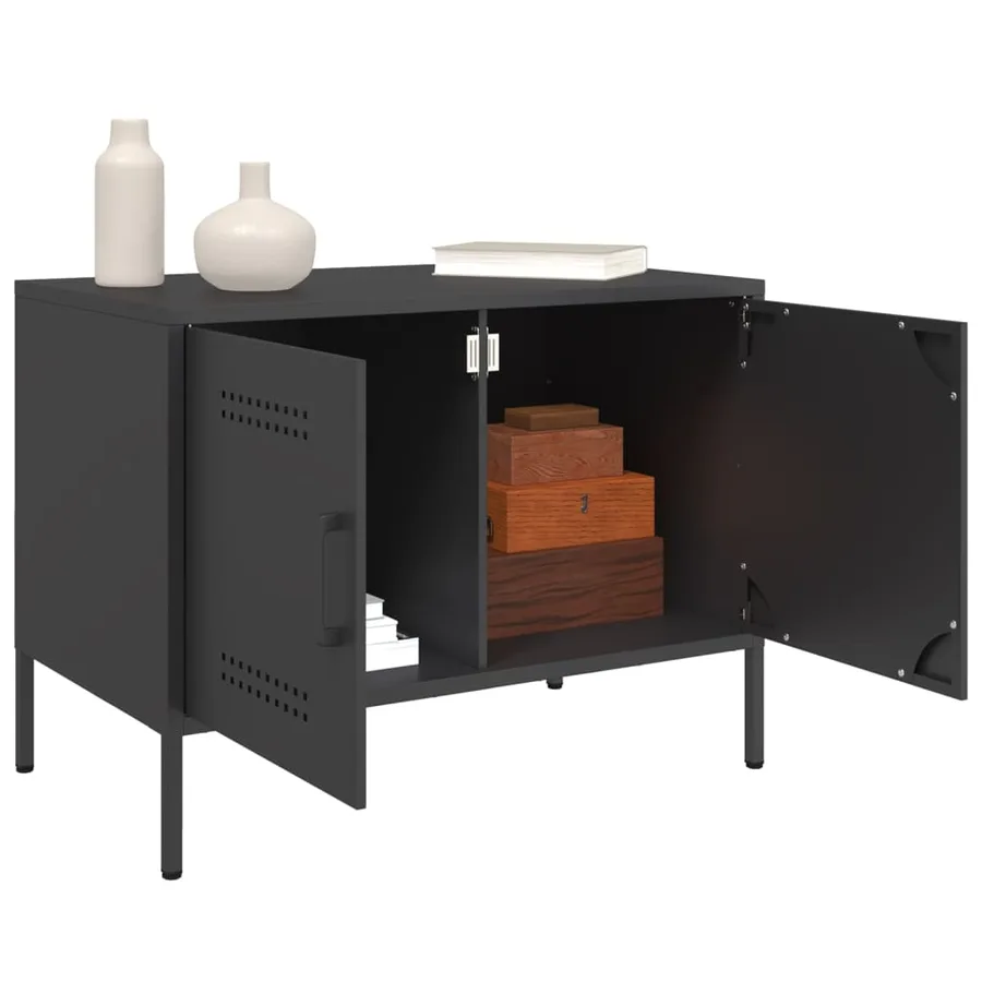 Meubles TV 2 pcs noir 68x39x50,5 cm acier - 5