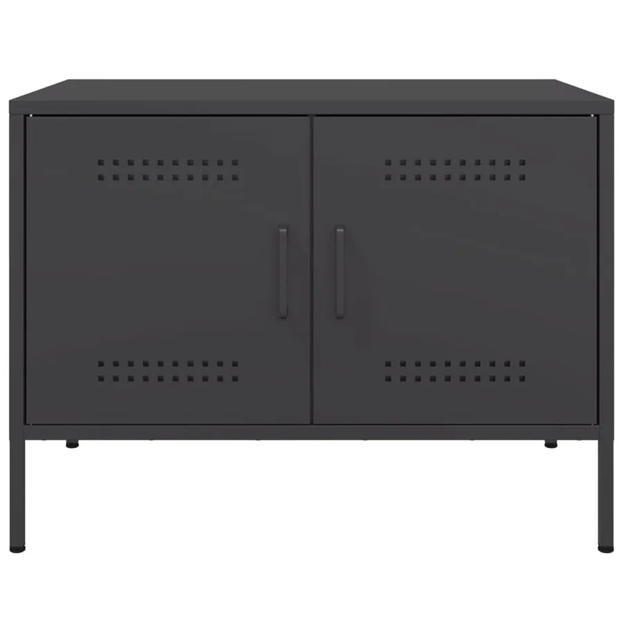 Meubles TV 2 pcs noir 68x39x50,5 cm acier - 7