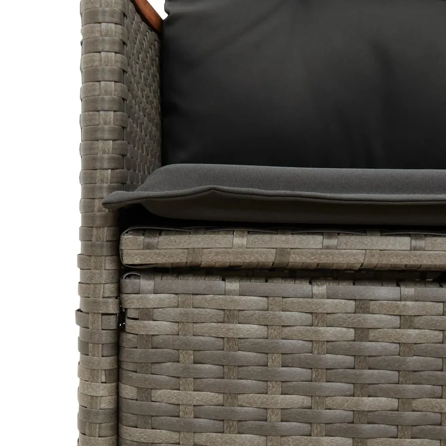 Ensemble de bistro de jardin 11 pcs coussins gris poly rotin - 5