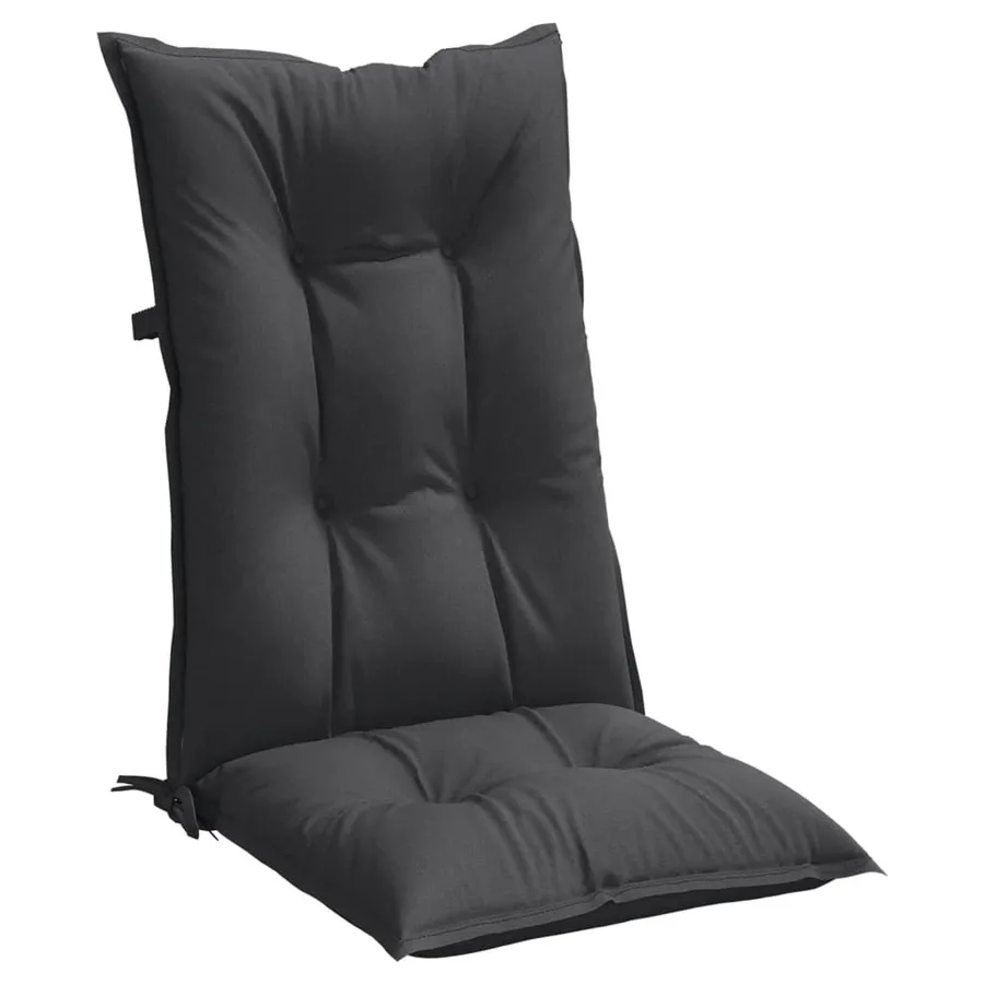 Coussins de chaise à dossier haut lot de 6 anthracite mélangé - 5