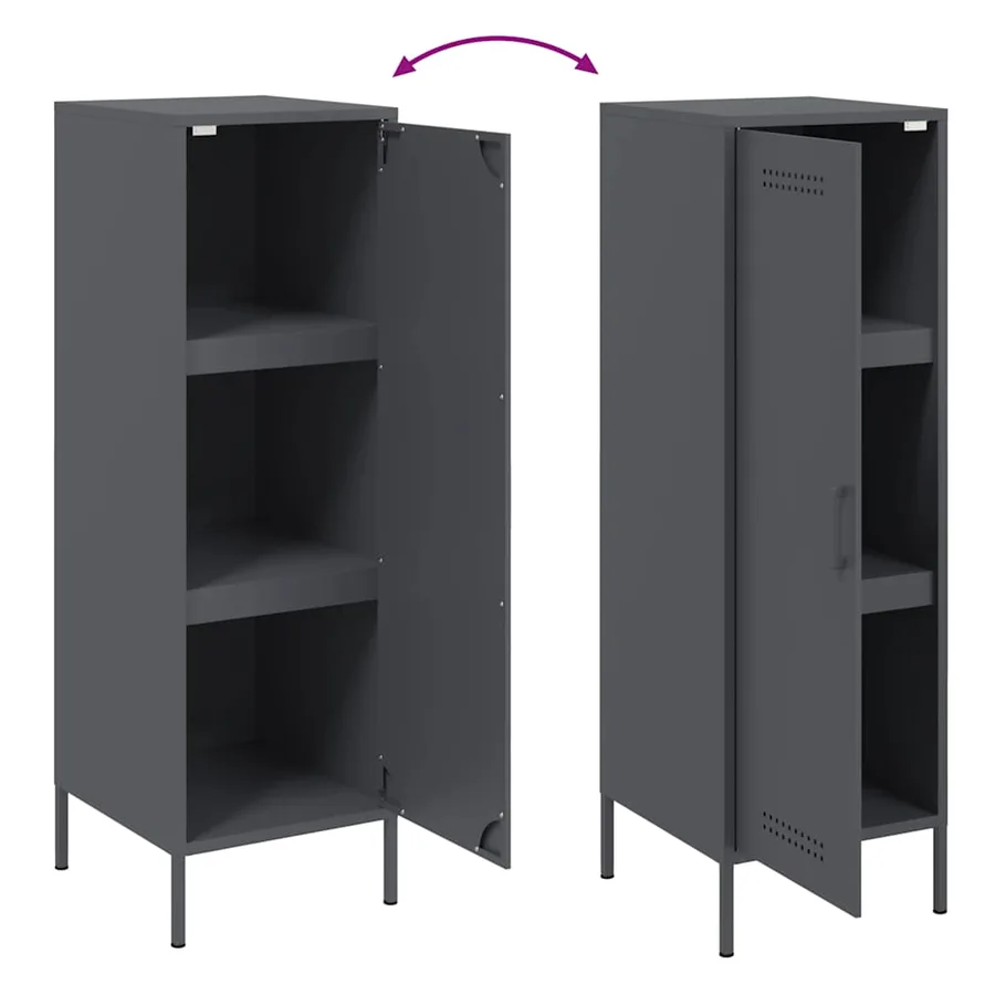 Buffet haut anthracite 36x39x113 cm acier - 10