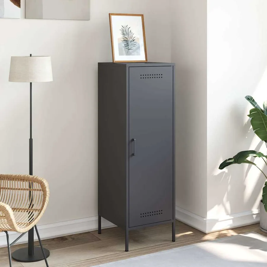 Buffet haut anthracite 36x39x113 cm acier - 3