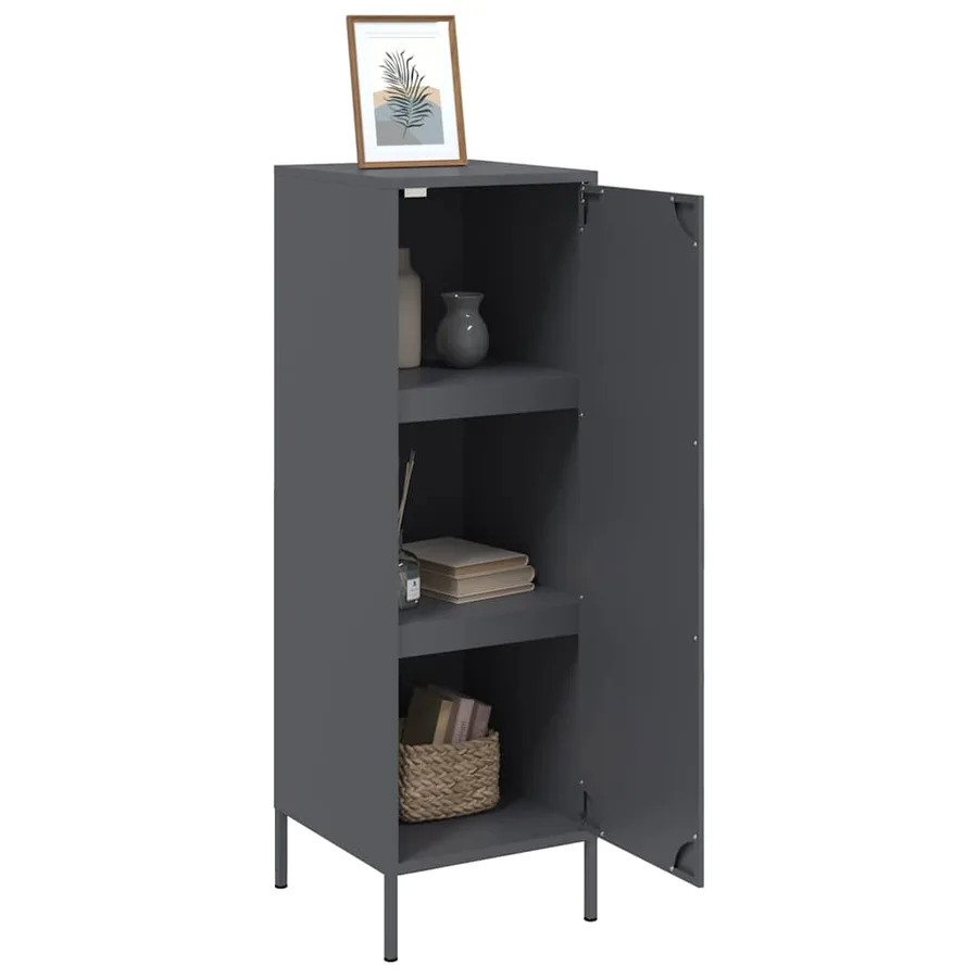 Buffet haut anthracite 36x39x113 cm acier - 5