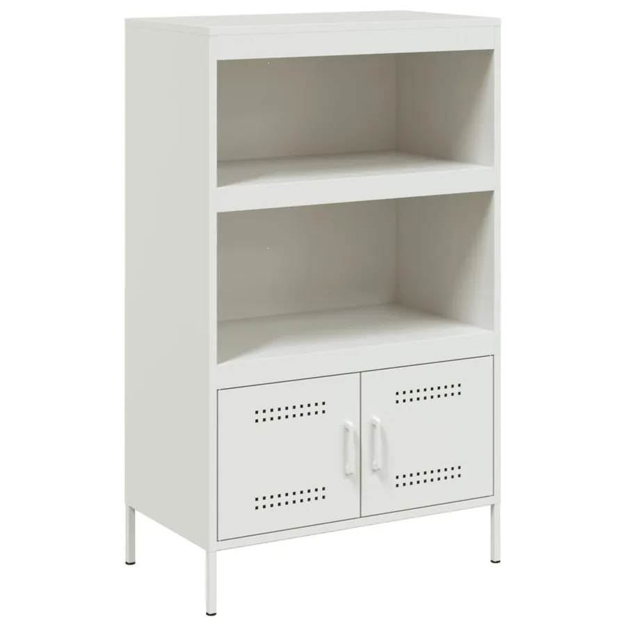 Buffet haut blanc 68x39x113 cm acier - 2