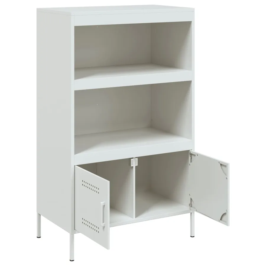 Buffet haut blanc 68x39x113 cm acier - 9