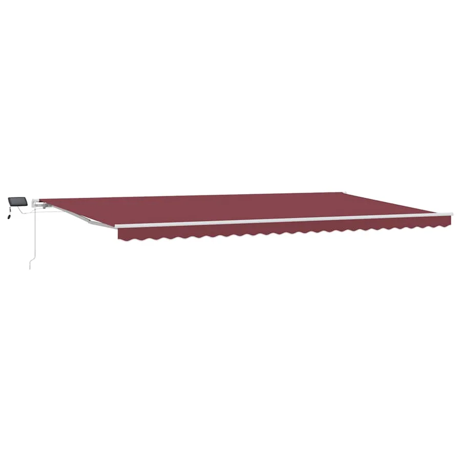 Auvent manuel rétractable avec LED bordeaux 600x300 cm - 2
