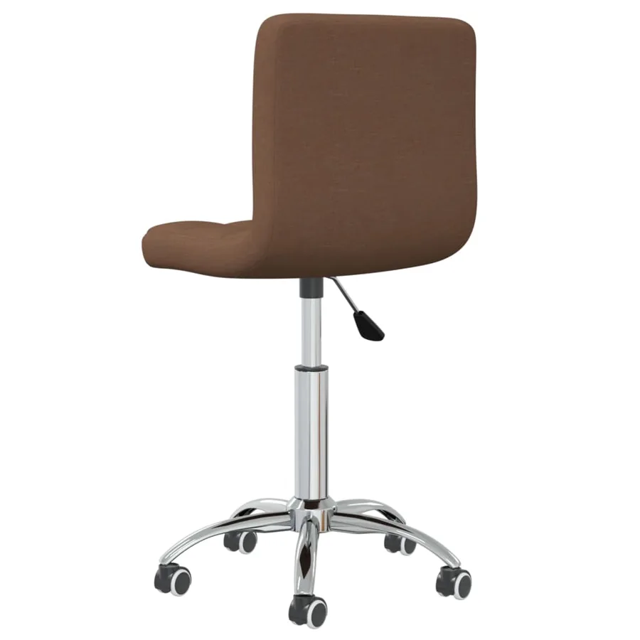 Chaise pivotante de salle à manger Marron Tissu - 3