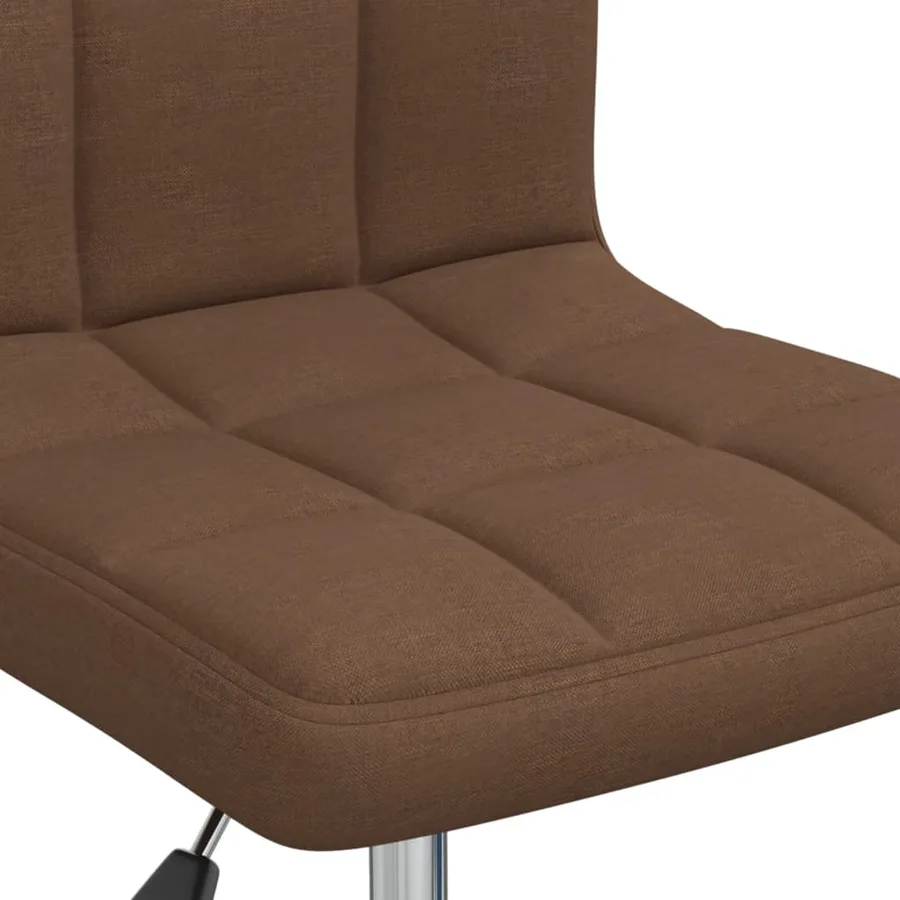 Chaise pivotante de salle à manger Marron Tissu - 6