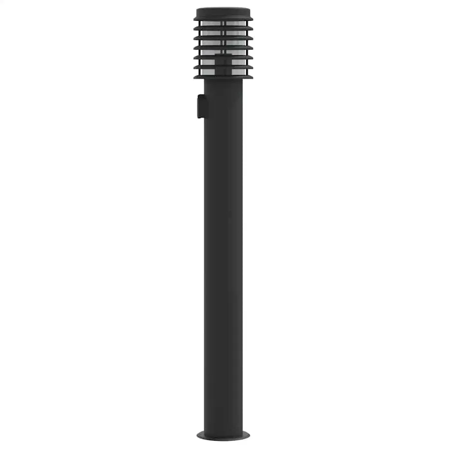Lampadaires d'extérieur avec sortie 3 pcs noir acier inoxydable - 5