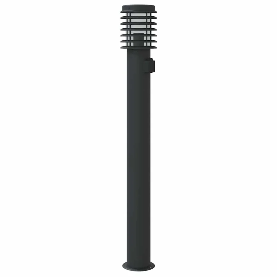 Lampadaires d'extérieur avec sortie 3 pcs noir acier inoxydable - 6