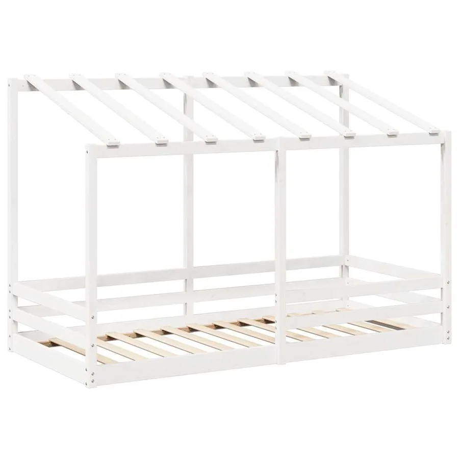 Lit pour enfants sans matelas blanc 100x200 cm bois pin massif - 3