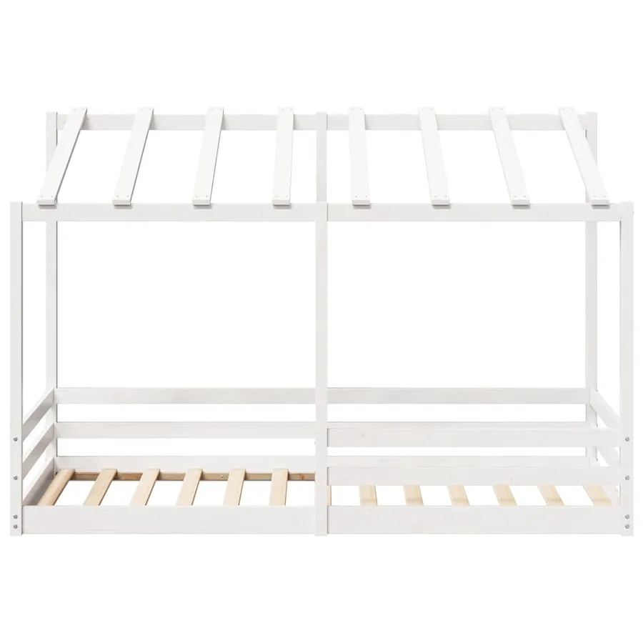 Lit pour enfants sans matelas blanc 100x200 cm bois pin massif - 4