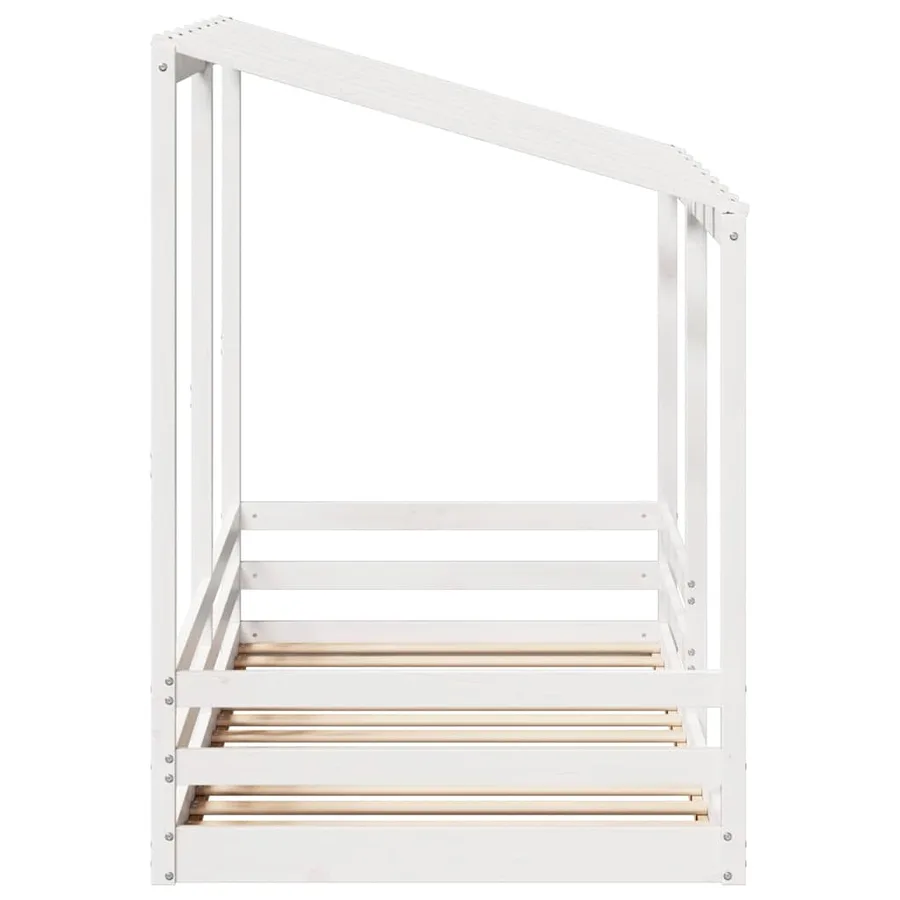 Lit pour enfants sans matelas blanc 100x200 cm bois pin massif - 5