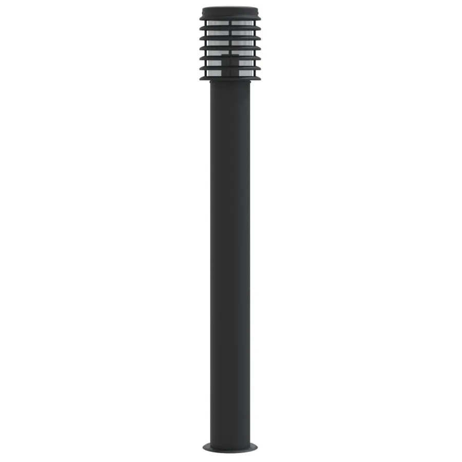 Lampadaire d'extérieur noir 110 cm acier inoxydable - 2