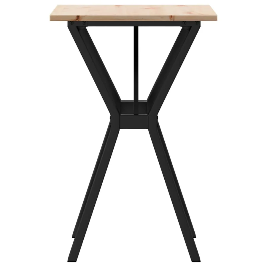 Table à manger cadre en Y 50x50x75 cm bois de pin massif acier - 5