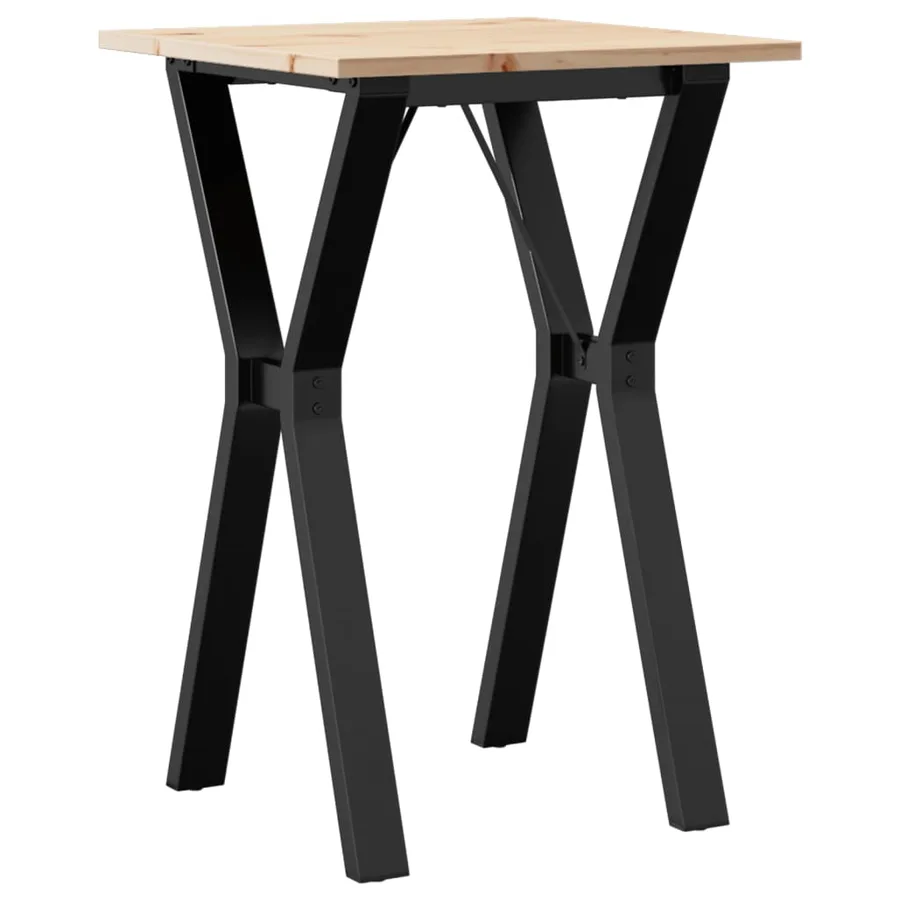 Table à manger cadre en Y 50x50x75 cm bois de pin massif acier - 6