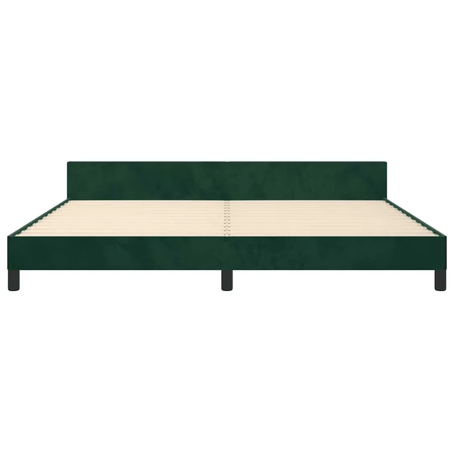 Cadre de lit sans matelas vert foncé 200x200 cm velours - 6