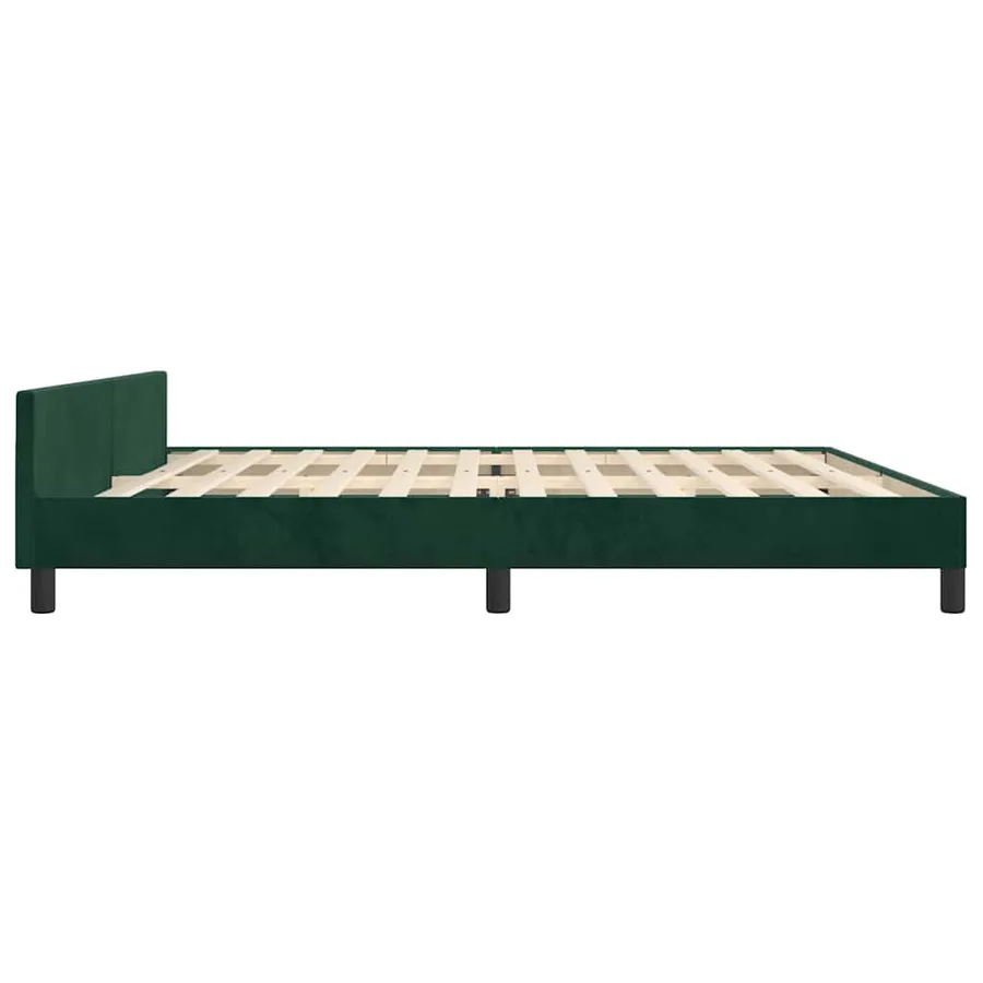 Cadre de lit sans matelas vert foncé 200x200 cm velours - 7