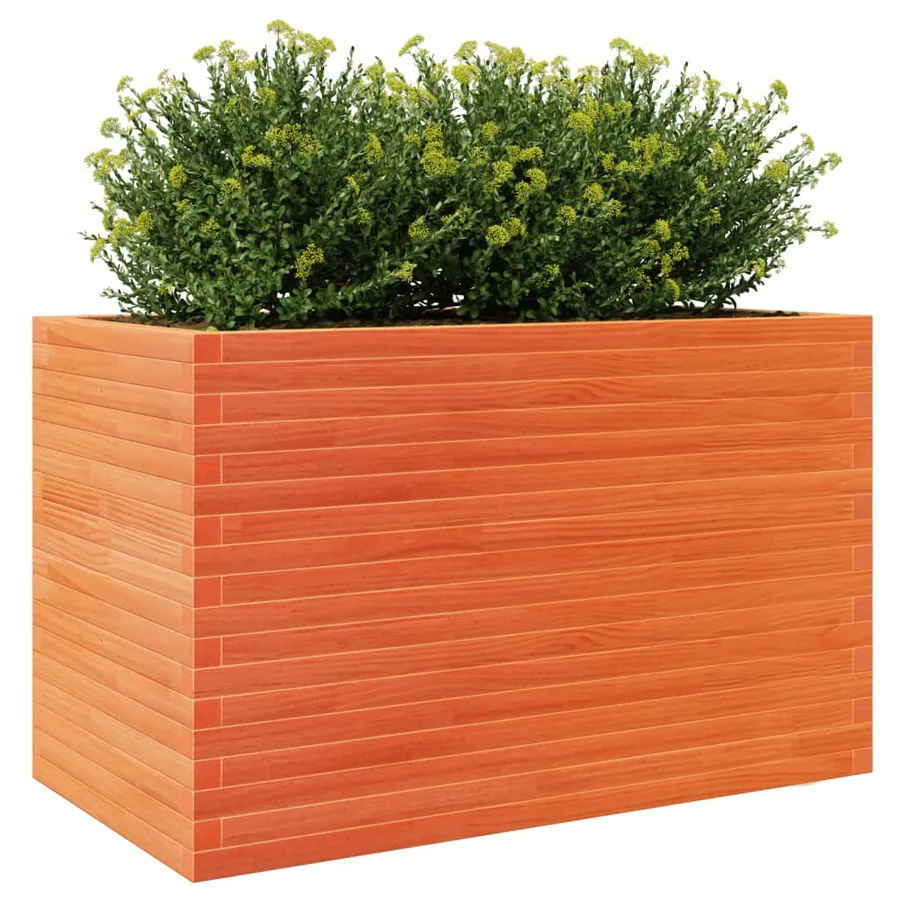 Jardinière cire marron 110x60x68,5 cm bois de pin massif - 4