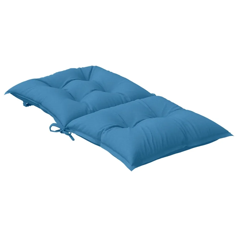 Coussins de chaise à dossier bas lot de 2 bleu mélangé tissu - 6