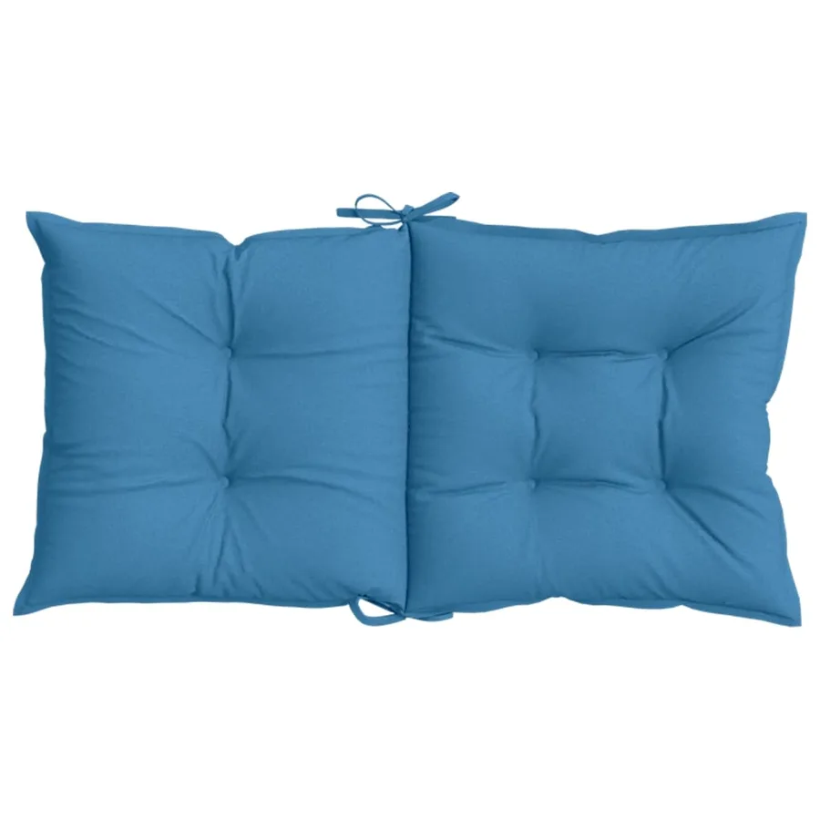 Coussins de chaise à dossier bas lot de 2 bleu mélangé tissu - 7