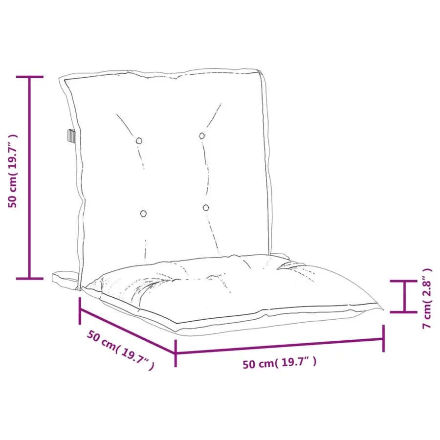 Coussins de chaise à dossier bas lot de 2 gris clair mélangé - 11