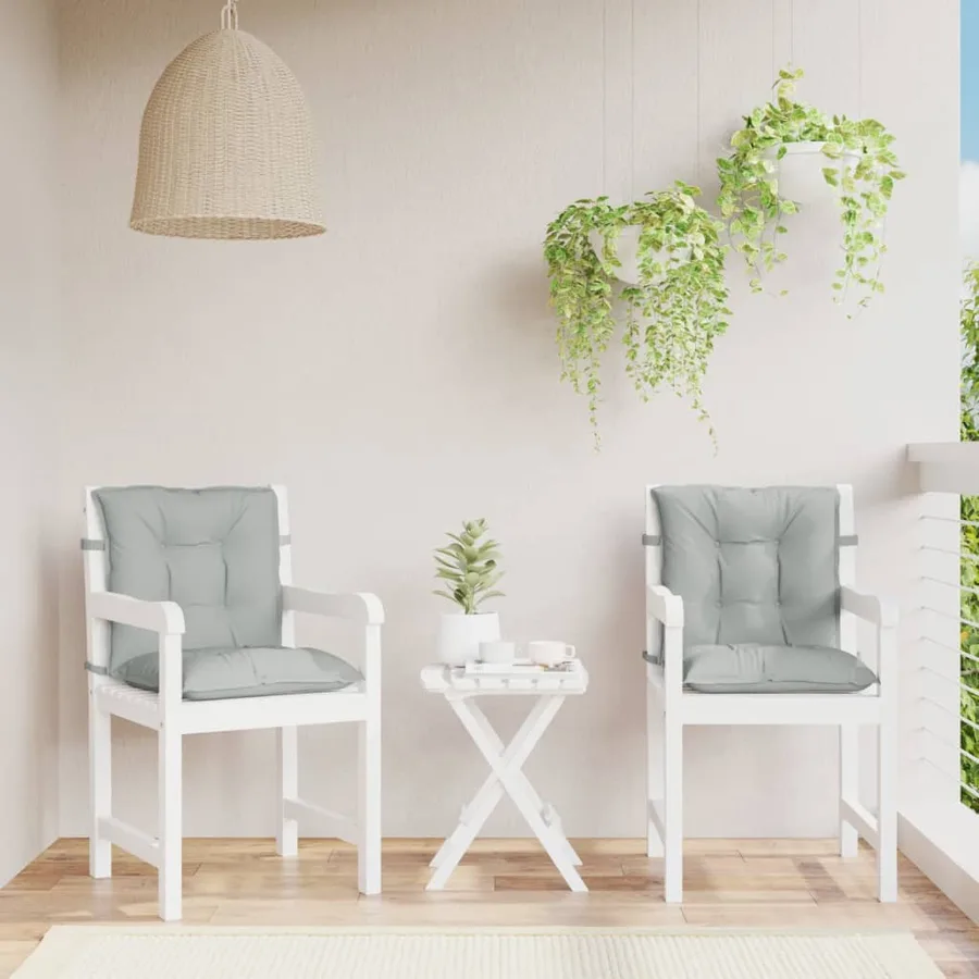Coussins de chaise à dossier bas lot de 2 gris clair mélangé - 3