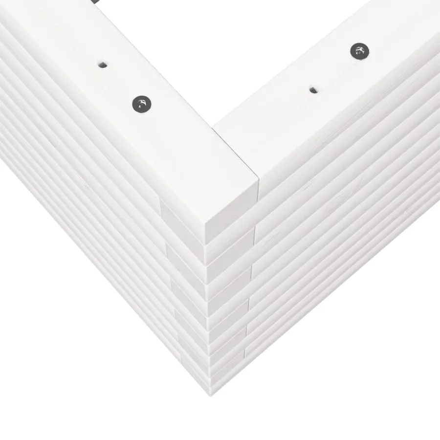 Jardinière blanc 90x60x46 cm bois de pin massif - 8