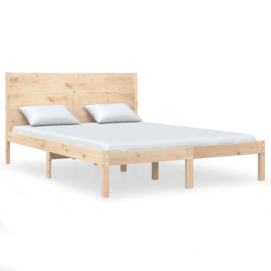 Cadre de lit sans matelas 135x190 cm bois massif - 2
