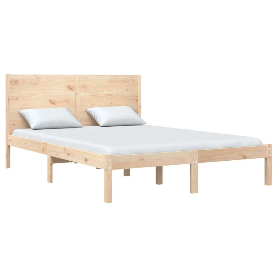 Cadre de lit sans matelas 135x190 cm bois massif - 3