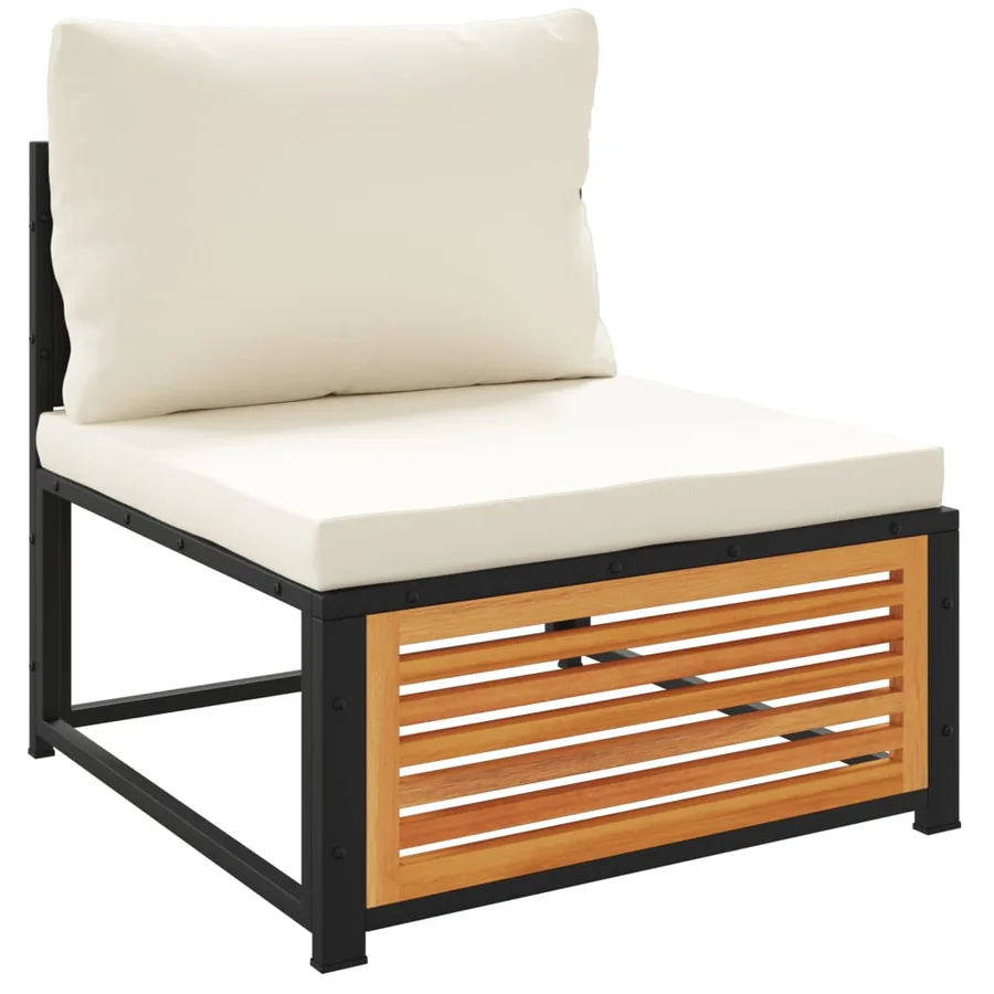 Salon de jardin avec coussins 10 pcs bois d'acacia solide - 5
