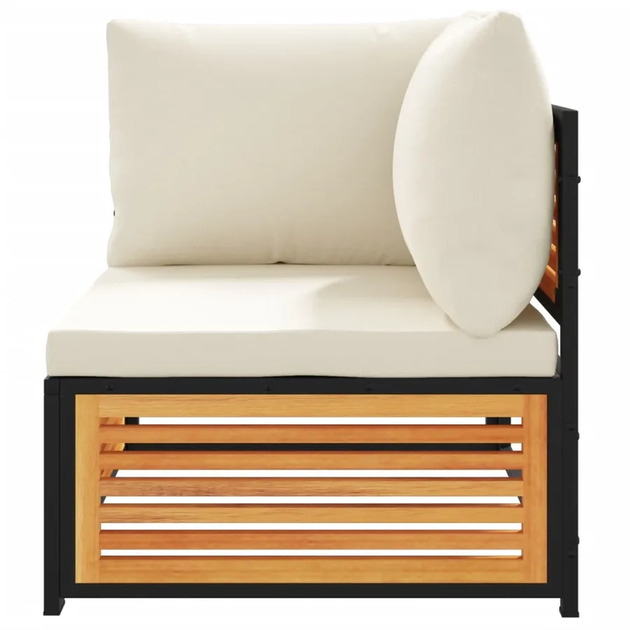Salon de jardin avec coussins 2 pcs bois massif acacia - 5