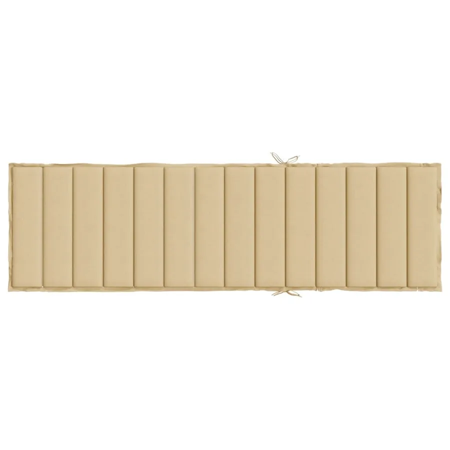 Coussin de chaise longue beige mélangé 200x60x4 cm tissu - 5