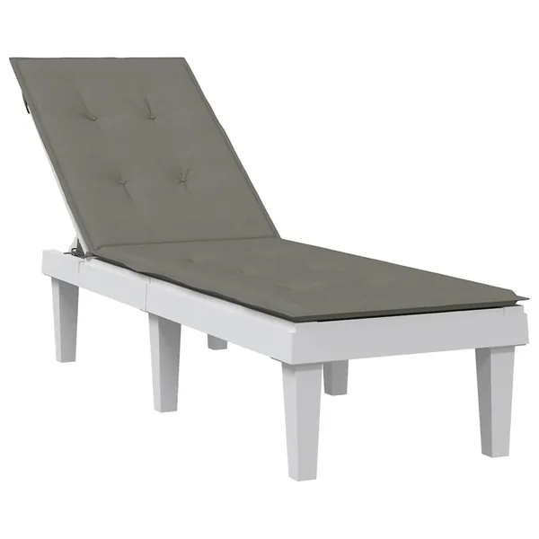 Coussin de chaise longue gris foncé mélangé (75+105) x 50 x 4 cm