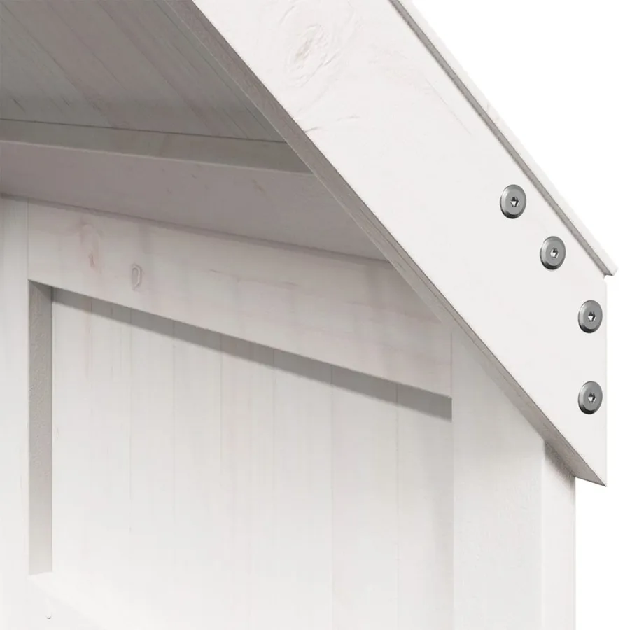 Lit superposé sans matelas blanc 90x200 cm bois de pin massif - 10