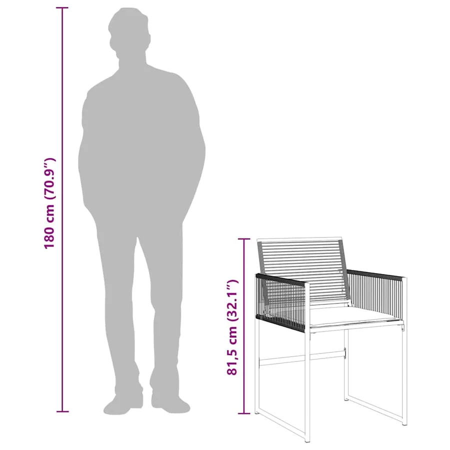Ensemble à manger de jardin coussins 7 pcs noir résine tressée - 10