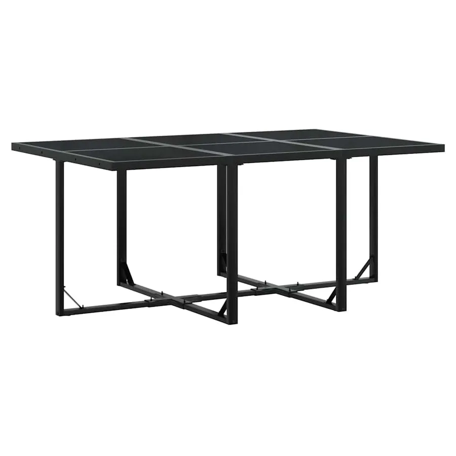 Ensemble à manger de jardin coussins 7 pcs noir résine tressée - 5