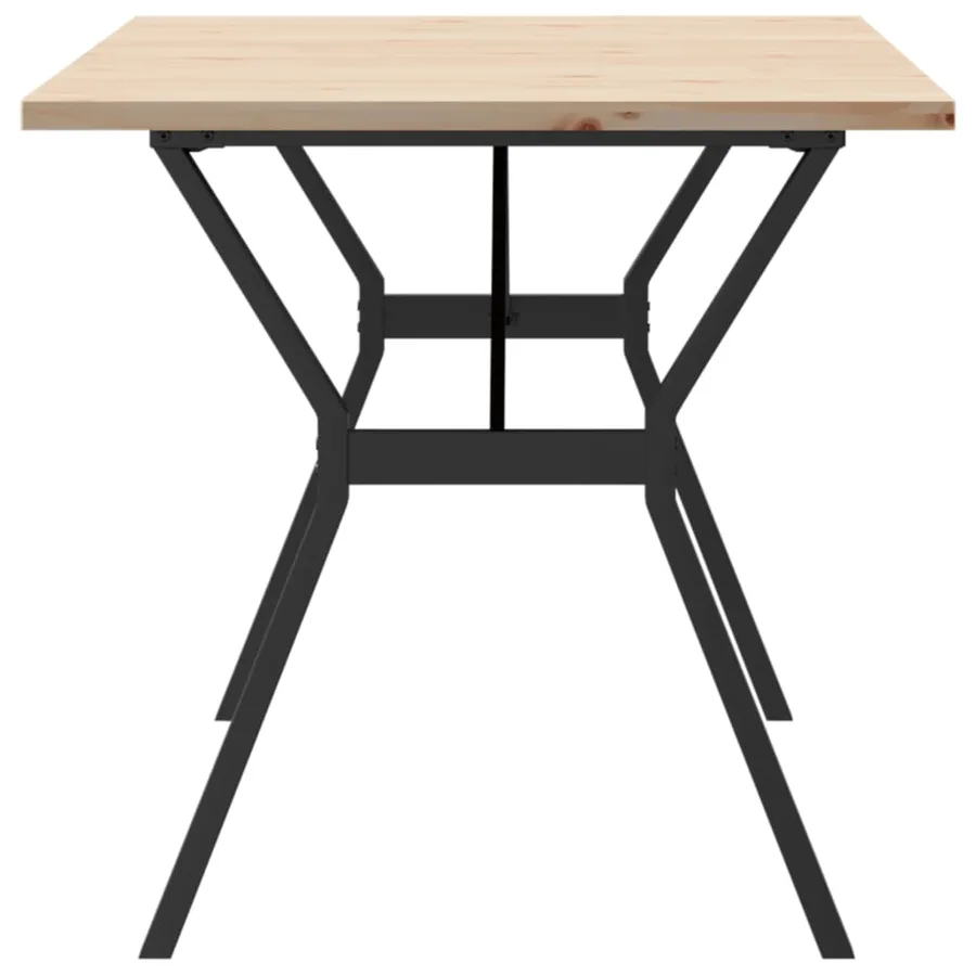 Table à manger cadre en Y 160x80x75,5 cm bois pin massif acier - 5