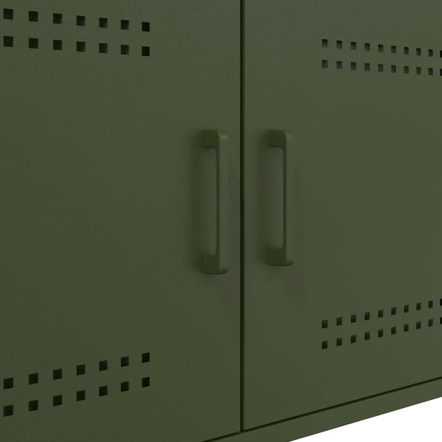 Table basse vert olive 68x50x50,5 cm acier - 10