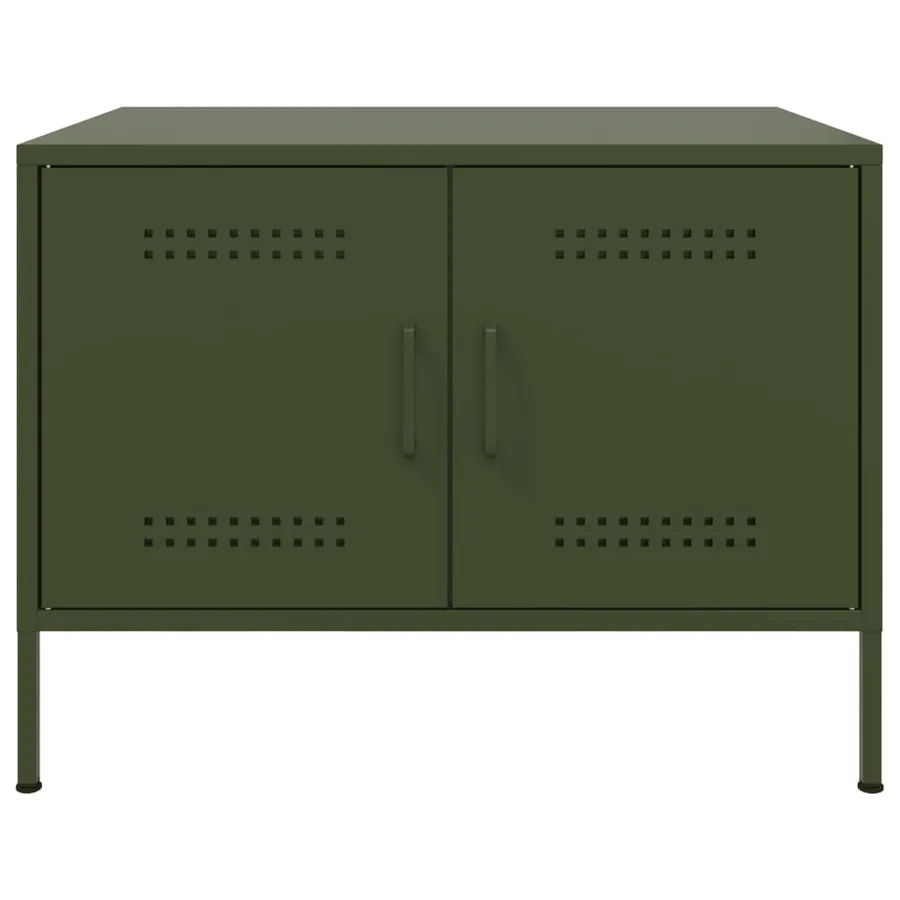 Table basse vert olive 68x50x50,5 cm acier - 5