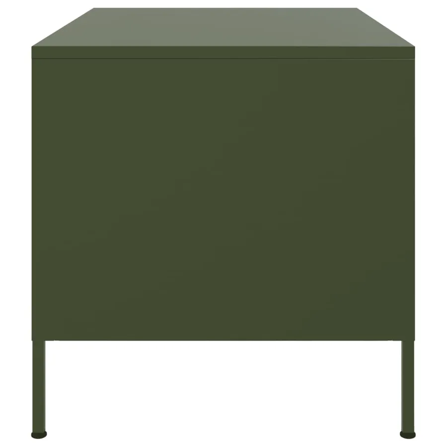Table basse vert olive 68x50x50,5 cm acier - 6
